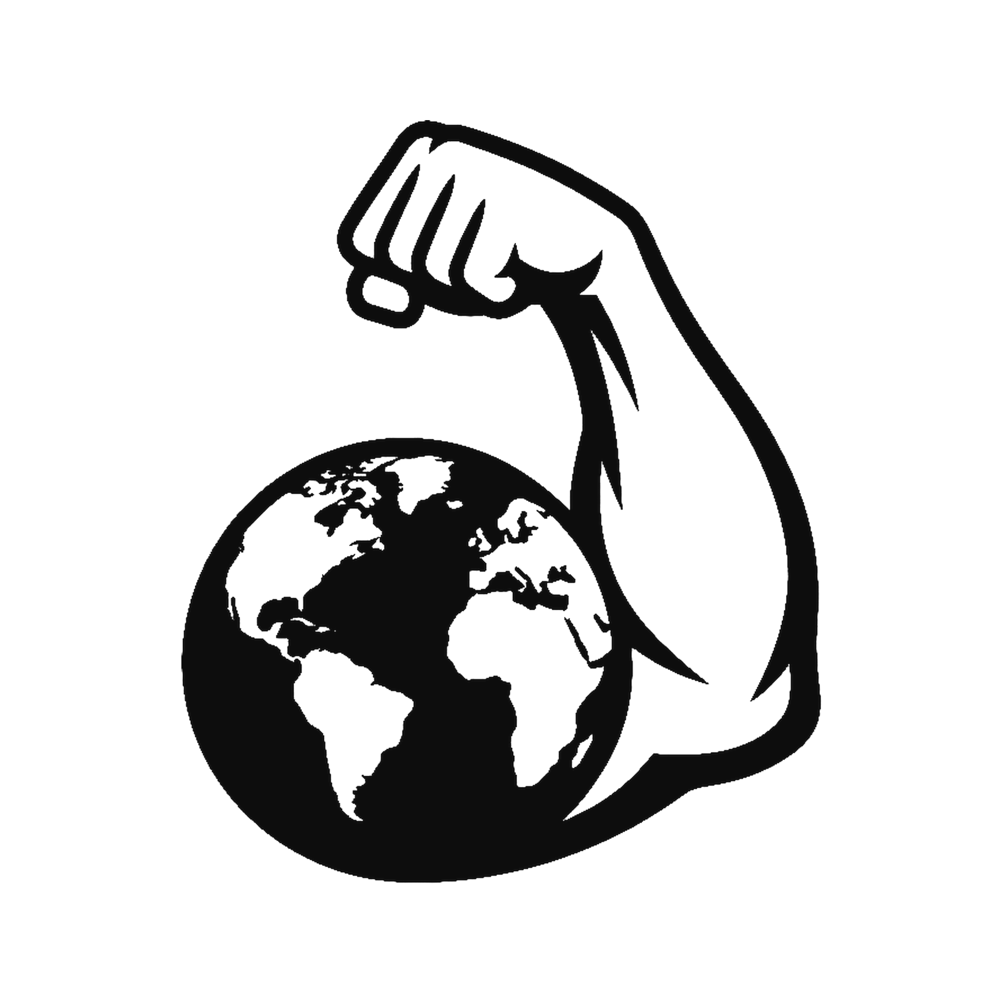 FitWander emblem — flexed arm over the globe